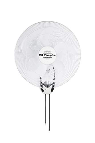 Orbegozo WF 0145 Ventilador de Pared, 5 aspas, 3 velocidades de ventilación, Cabezal inclinable, oscilante, 80 W