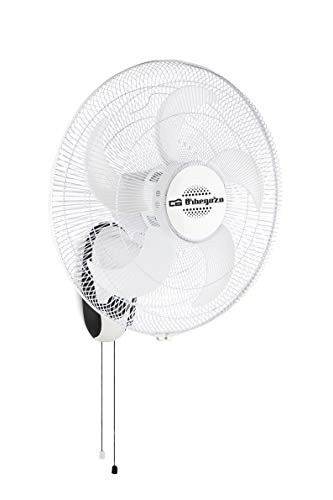 Orbegozo WF 0145 Ventilador de Pared, 5 aspas, 3 velocidades de ventilación, Cabezal inclinable, oscilante, 80 W