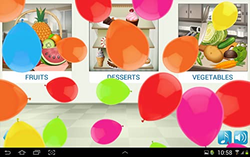Ordenar y Aprender de juegos para niños - 100 frutas, verduras, postres, animales y objetos caseros para la clasificación