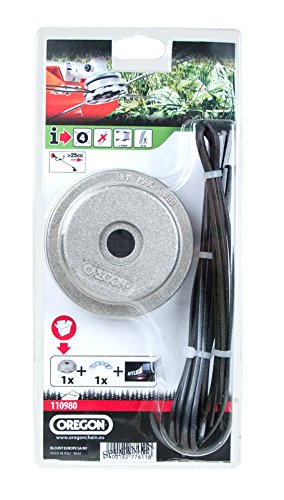 Oregon Scientific 110980 Cabezal aluminio fijo para cortacésped, Nylium, Color Plata