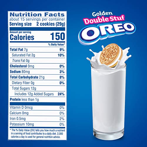 Oreo Golden Double Stuf Sandwich Cookie, 15.25 oz