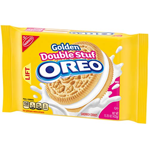 Oreo Golden Double Stuf Sandwich Cookie, 15.25 oz