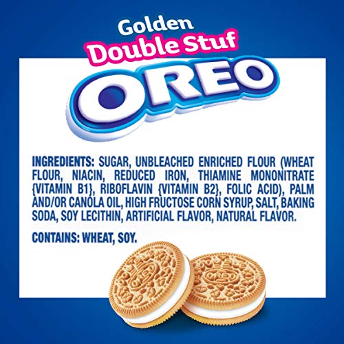 Oreo Golden Double Stuf Sandwich Cookie, 15.25 oz