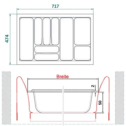 Orga-Box Cubertero 717 x 374 para Blum Tandembox