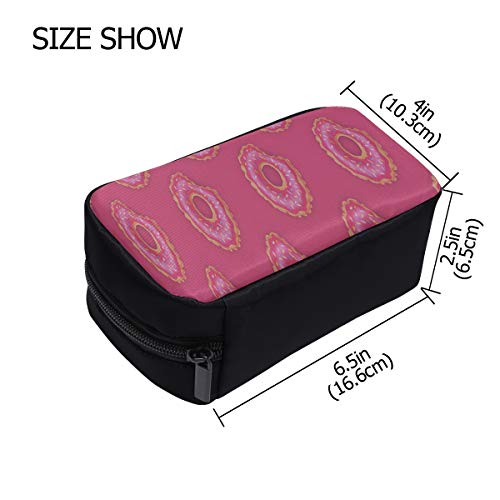 Organizador cosmético Bolsas para mujeres Dibujos animados Postre lindo Rosquilla de fresa Colgante Bolsa de aseo Bolsas modernas para mujer Bolsita de viaje pequeña Bolsa de cosméticos Bolsas de cos