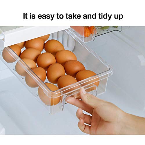 Organizador de cajones para frigorífico,cajón retráctil,caja de almacenamiento para frigorífico,compartimentos extraíbles de diseño único,caja de almacenamiento para soporte estante para frigorífico