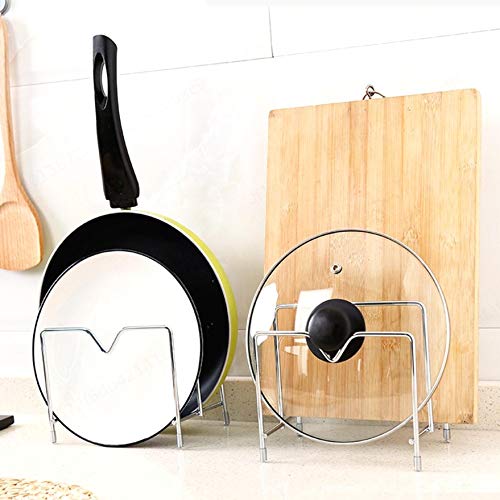 Organizadores de armario 3 capas Soportes de utensilios de cocina de acero inoxidable multifuncionales Tapa de la olla Soporte del estante Organizador Tabla de cortar Estante Estante de la despensa
