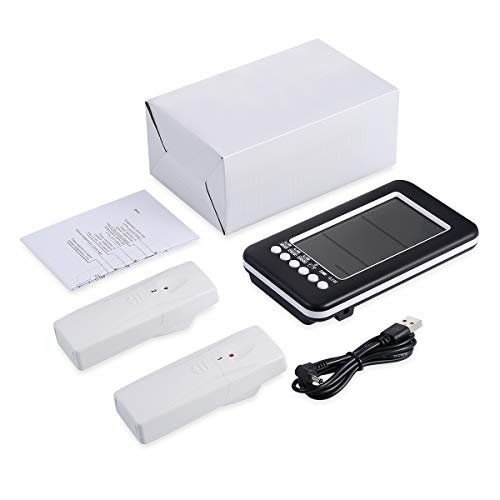 ORIA Digital Termómetro del Refrigerador, Termómetro para Nevera con 2 Sensores Inalámbrico y Alarma Audible, 4.3'' Pantalla LCD, Congelador Termómetro Registro MAX/MIN, USB/Alimentado por Batería