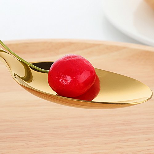 Oro Vajilla con Mango Negro Mostrada, Bisda 4 piezas Cuberteria Lujo Vajilla Servicio para 1