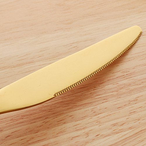 Oro Vajilla con Mango Negro Mostrada, Bisda 4 piezas Cuberteria Lujo Vajilla Servicio para 1