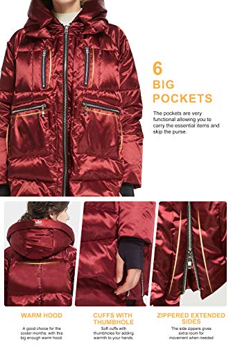 Orolay Chaqueta de plumón con Capucha para Mujer Winered M