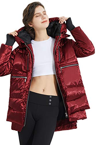 Orolay Chaqueta de plumón con Capucha para Mujer Winered M