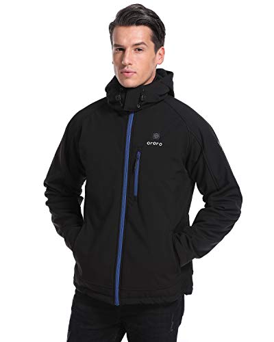 ORORO Heated Chaqueta, Hombre, Negro, Large