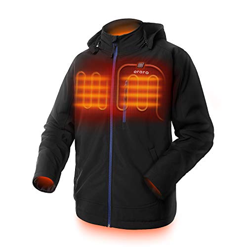 ORORO Heated Chaqueta, Hombre, Negro, Large