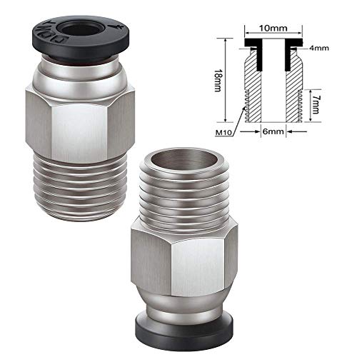 Orthland Tubo de Teflón, 3 Piezas de Tubo de PTFE(1.5m) Creality Original para Filamento de 1,75 mm, con 3 piezas de Conectores Neumáticos PC4-M6 y 3 piezas de Conector PC4-M10