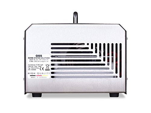 OSS Ten O³ Plus con luz UV | Generador de ozono UV con 10000 mg/h o 10 g/h de salida de ozono | Hecho en Alemania | Soporte telefónico | Los generadores de ozono OSS eliminan olores, bacterias y virus
