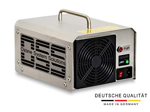 OSS Ten O³ Plus con luz UV | Generador de ozono UV con 10000 mg/h o 10 g/h de salida de ozono | Hecho en Alemania | Soporte telefónico | Los generadores de ozono OSS eliminan olores, bacterias y virus