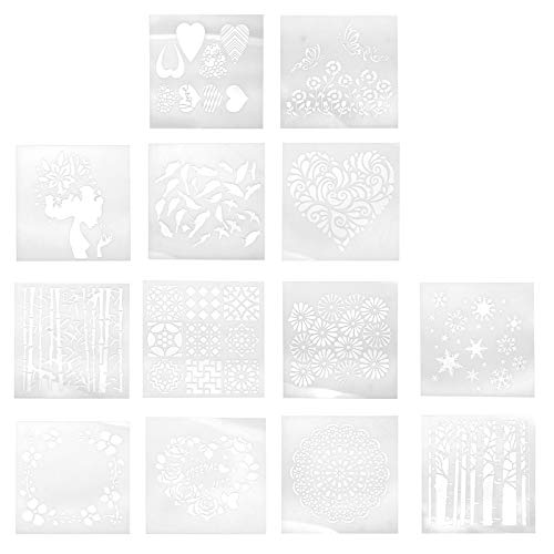 OTOTEC - Juego de 13 plantillas de dibujo para pared, diseño de flores