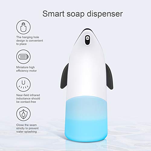 OTTC Dispensador automático de jabón, dispensador automático de jabón espumoso sin Contacto, Sensor de Movimiento infrarrojo 300ML Dispensador de jabón Manos Libres para Cocina y baño, Blcak