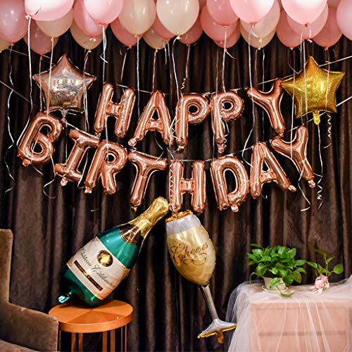 Ouceanwin 15 Cumpleaños Decoraciones Oro Rosa, Globos Numeros Gigante 15, Bandera de Globos Happy Birthday, Globos de Confeti, 15 años Fiesta de Cumpleaños Kit para Niñas y Mujeres