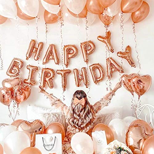 Ouceanwin 15 Cumpleaños Decoraciones Oro Rosa, Globos Numeros Gigante 15, Bandera de Globos Happy Birthday, Globos de Confeti, 15 años Fiesta de Cumpleaños Kit para Niñas y Mujeres