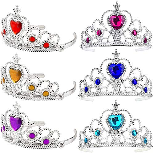 Ouinne 6 Piezas Corona de Princesa, Corona de Tiara Vestir Accesorios de Fiesta para Niña