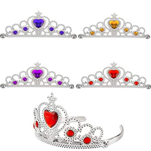 Ouinne 6 Piezas Corona de Princesa, Corona de Tiara Vestir Accesorios de Fiesta para Niña