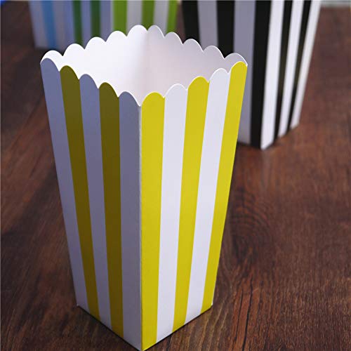 Ouinne Cajas de Palomitas, 24PCS Popcorn Boxes Maíz Envases del Sostenedor Cajas de Cartón de Bolsas de Papel para el Partido (Amarillo)