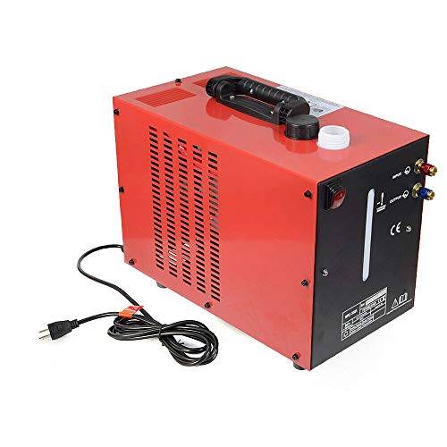 OUKANING Máquina Enfriadora de Agua de Soldador 10L WRC-300A 220V 370W Tanque de Agua de Enfriamiento de Soldadura Rojo / Azul
