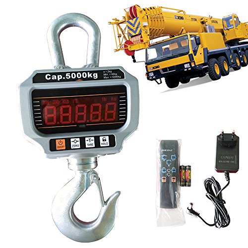 OUKANING OCS-T 5000KG Patalla LED Inteligente Báscula Electrónica Digital Portátil con Gancho Resistente Crane Escala Industrial