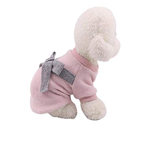 Ouken Lindo Perro suéter Mascota Chaleco arnés Cachorro Punto Polar Abrigo Ropa Caliente Chaleco a Prueba de Viento Ropa para Perros pequeños Mascotas Rosa-tamaño Meddium
