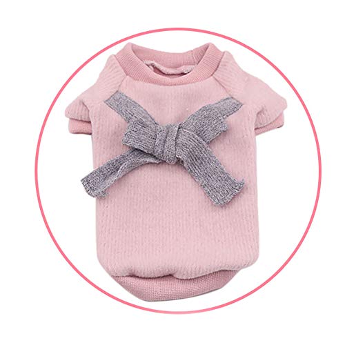 Ouken Lindo Perro suéter Mascota Chaleco arnés Cachorro Punto Polar Abrigo Ropa Caliente Chaleco a Prueba de Viento Ropa para Perros pequeños Mascotas Rosa-tamaño Meddium