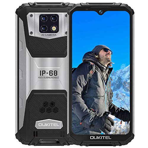 OUKITEL WP6 (4GB+128GB) IP68 Móvil Libre Resistente,6.3'' FHD+ (Gorilla Glass),10000mAh Batería Telefonos Robusto,16MP+8MP Triple Cámara Rugged Móvil,Helio P70 Dual 4G Impermeable Smartphone (Negro)