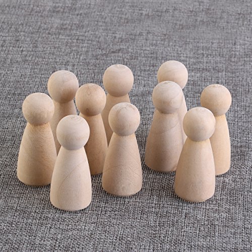 OULII 10pcs BRICOLAJE clavija de madera en blanco llano muñecas novia figuras Toppers de pastel de boda decoración de la Navidad