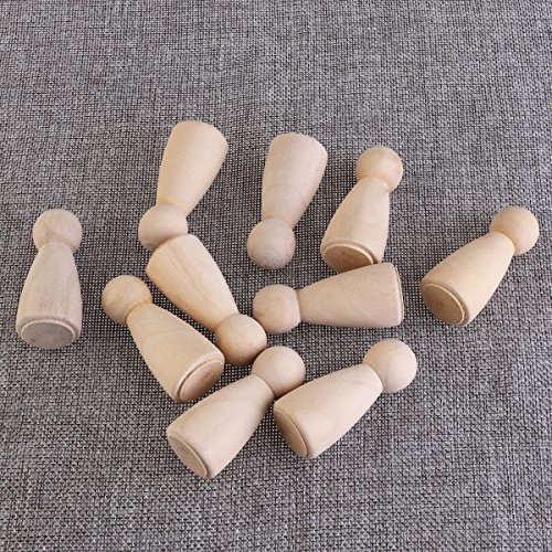 OULII 10pcs BRICOLAJE clavija de madera en blanco llano muñecas novia figuras Toppers de pastel de boda decoración de la Navidad