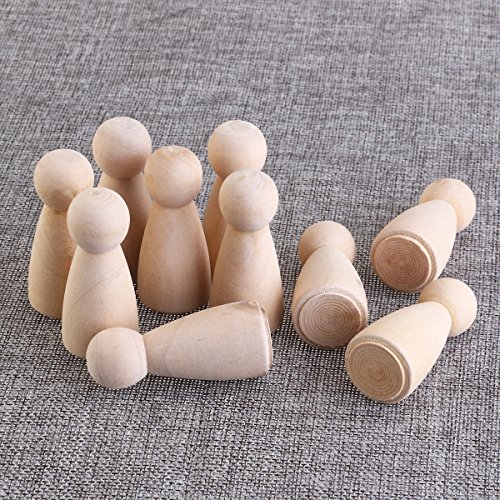OULII 10pcs BRICOLAJE clavija de madera en blanco llano muñecas novia figuras Toppers de pastel de boda decoración de la Navidad
