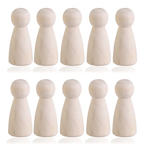 OULII 10pcs BRICOLAJE clavija de madera en blanco llano muñecas novia figuras Toppers de pastel de boda decoración de la Navidad