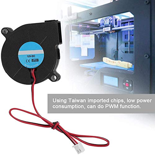 Oumij 5015 DC 50 * 50 * 15mm Turbo Fan Blower Cooling Ventilador, Super Presión de Viento Usando Taiwán Importado Chips, Bajo Consumo de Energía, Puede Hacer la Función PWM para Impresora 3D (24V)