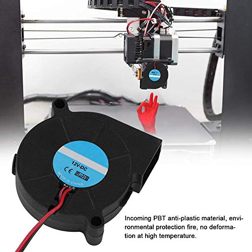 Oumij 5015 DC 50 * 50 * 15mm Turbo Fan Blower Cooling Ventilador, Super Presión de Viento Usando Taiwán Importado Chips, Bajo Consumo de Energía, Puede Hacer la Función PWM para Impresora 3D (24V)