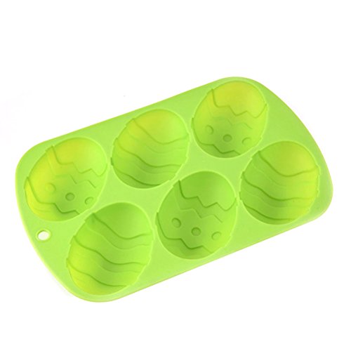 ounona huevos de Pascua molde de silicona chocolate candy molde con forma de huevo molde para hornear utensilios para hornear molde verde