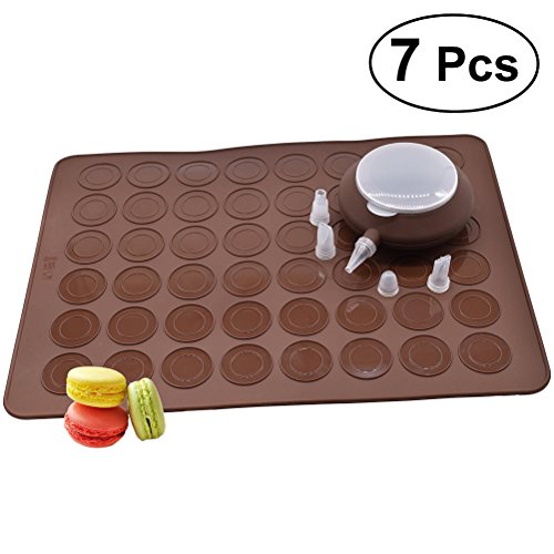 OUNONA Kit de forma posterior Macaron de 48 capacidades Bandeja para hornear con dispensador de masa Herramienta para hornear de bricolaje