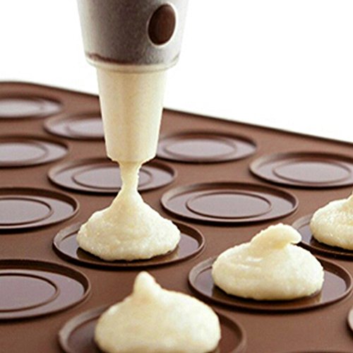 OUNONA Kit de forma posterior Macaron de 48 capacidades Bandeja para hornear con dispensador de masa Herramienta para hornear de bricolaje