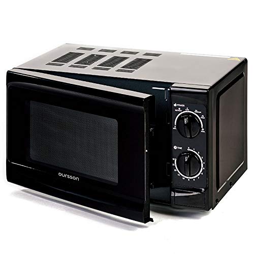 Oursson Microondas 20MWS-706M/B, 20 Litros, 700 Vatios, Color negro, Garantía de 4 años