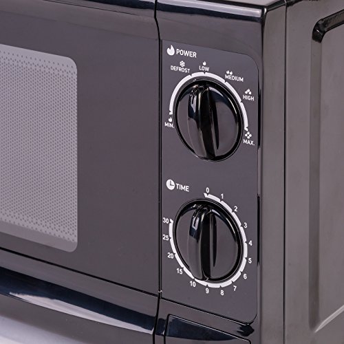 Oursson Microondas 20MWS-706M/B, 20 Litros, 700 Vatios, Color negro, Garantía de 4 años