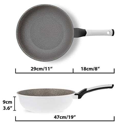 Oursson Sartén Wok de Ceramica con Recubrimiento ROCK, Antiadherente, Todo Tipo de Fuegos: Inducción, Gas, Eléctrico y Cerámica, PW2803P/IV (28cm Wok)