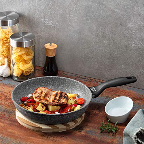 Oursson Sartén Wok de Inducción Antiadherente, 5 años de garantía, Korea Wok, Granito, Piedra, (Sartén 28 cm)