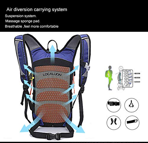 OUTDOOR LOCAL LION 18L Mochila Deportes al Aire Libre de Senderismo Excursion Multifuncional Ciclismo Mochila Impermeable de Nylon para Unisex,Negro