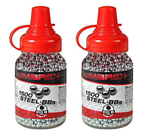 Outletdelocio. Pack 2 biberones bolas acero Umarex Steel BBs (4,5mm) 1500 piezas cada unidad. 2-52121