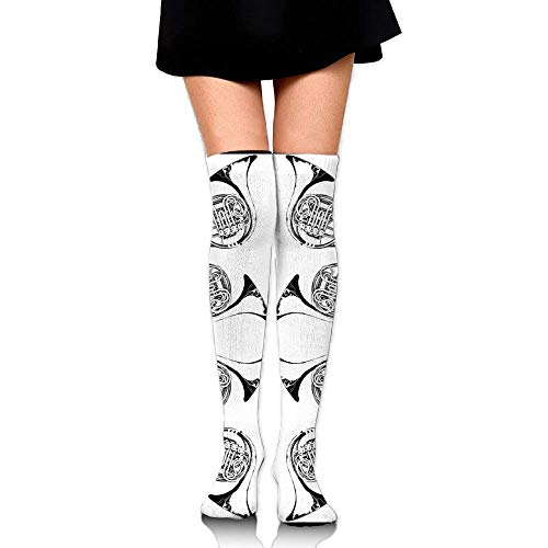 ouyjian French Horn Quartet Compression Socks,Knee High Compression Sock Women & Men - Best Running,Athletic Sports,Crossfit,Flight Travel Trend 2392