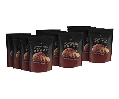 OVEN KETO BREAD Mezcla de Pan Harina para Proteínas Baja en Carbohidratos Pan Cetogénico 200 g Bajo en Calorías Paleo Keto Dieta Atkins (12 PACK)